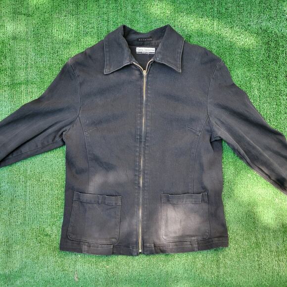 "Cultivate Kindness" Upcycled Black Denim Jacket - Picture 4 of 9